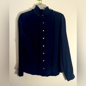Vix Swimwear Silk Navy Shirt.